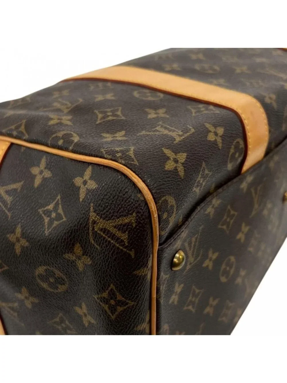 Louis Vuitton Boston Bag Carrier Monogram Canvas Brown Gold